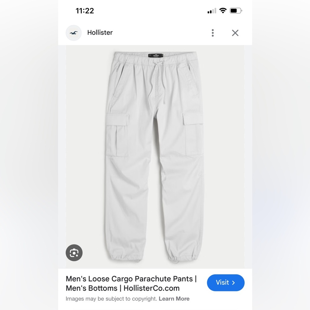 Hollister Men's White Cargo Pants